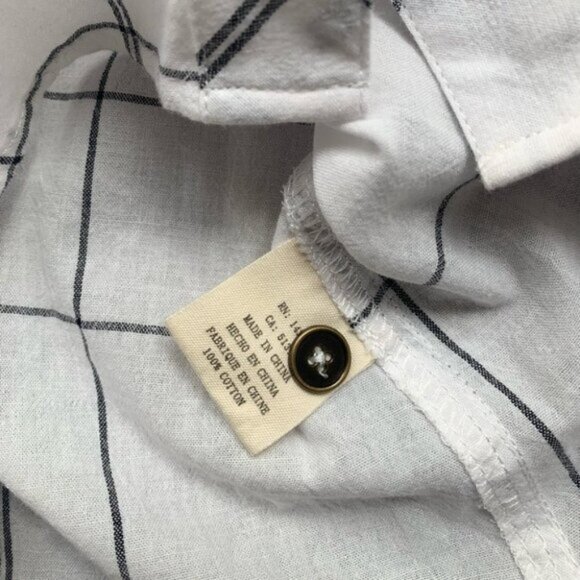 Anthropologie Ash and Ember Button Down Shirt Collared Paid Western Size Small - Picture 12 of 16